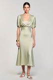 Col bénitier Une ligne Robe d’invité de mariage en satin