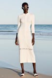 Fourreau ivoire trou de serrure Robe d’invitée de mariage midi