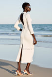 Fourreau ivoire trou de serrure Robe d’invitée de mariage midi