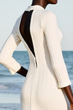 Fourreau ivoire trou de serrure Robe d’invitée de mariage midi
