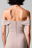 Simple Fog Off The Shoulder Robe d’invitée de mariage midi