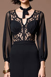 Dentelle noire Une Robe Trapèze