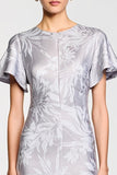 Robe à manches courtes imprimée grise