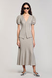 Jersey col V gris robe