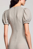 Jersey col V gris robe