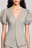 Jersey col V gris robe