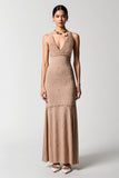 Robe en jacquard jacquard rose du désert