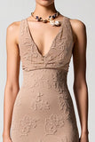 Robe en jacquard jacquard rose du désert