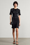 Jersey noir col rond fourreau robe