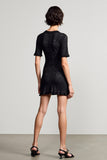 Jersey noir col rond fourreau robe