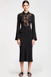 Robe d’invitée de mariée en mousseline de soie noire en mousseline de soie