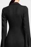 Robe d’invitée de mariée en mousseline de soie noire en mousseline de soie