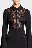 Robe d’invitée de mariée en mousseline de soie noire en mousseline de soie