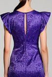 Robe d’invitée de mariée en jacquard violet