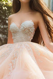 Robe de bal bustier champagne à volants Quinceanera
