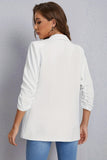 Blazer décontracté blanc à revers châle pour femme
