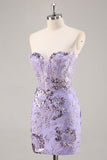 Robe moulante moulante sans bretelles avec appliques