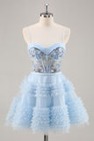 Bleu perlé une corset corset de balles