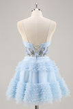 Bleu perlé une corset corset de balles