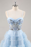 Bleu perlé une corset corset de balles