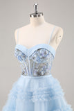 Bleu perlé une corset corset de balles