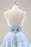 Bleu perlé une corset corset de balles