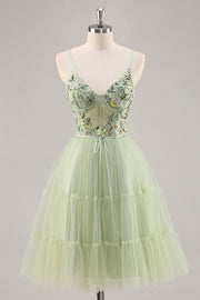 Corset Applique Vert Une Robe De Retrouvailles