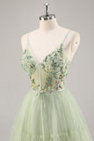 Corset Applique Vert Une Robe De Retrouvailles