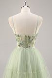 Corset Applique Vert Une Robe De Retrouvailles