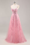 Corset rose scintillant Une robe longue de bal