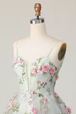 Fleur de sauge Corset trapèze Robe de bal avec lacets dans le dos
