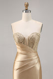 Robe courte moulante moulante corset dorée pour les retrouvailles
