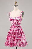 Corset floral fuchsia imprimé une robe de bal en ligne
