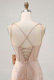Robe courte de bal en satin champagne avec noeud
