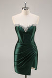 Vert foncé sans bretelles corset moulante Homecon Dress