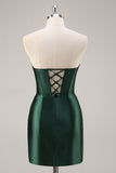 Vert foncé sans bretelles corset moulante Homecon Dress