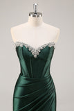 Vert foncé sans bretelles corset moulante Homecon Dress
