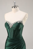 Vert foncé sans bretelles corset moulante Homecon Dress