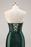 Vert foncé sans bretelles corset moulante Homecon Dress