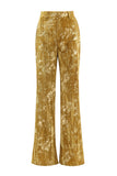 Sparkly jaune pic revers 2 pièces femmes bal costumes avec manches