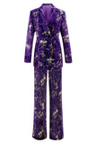 Violet 2 Pièce Cranched Lavers Femmes Bal Costumes avec Manches