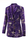 Violet 2 Pièce Cranched Lavers Femmes Bal Costumes avec Manches