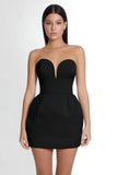Robe bustier moulante en satin Little Black