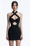 Moulante Sexy Dos Nu Petite Robe Noire