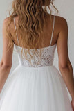 Dentelle Une Ligne Col V Petite Robe Blanche