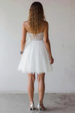 Une ligne spaghetti bretelles tulle petite robe blanche
