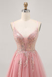 Fard à joues scintillant Robe courte trapèze en tulle à sequins avec lacets dans le dos
