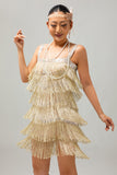 Robe courte moulante moulante à sequins noirs des années 1920 avec franges