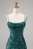 Corset gris bleu moulante paillettes Homecoming Dress