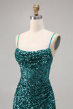 Corset gris bleu moulante paillettes Homecoming Dress